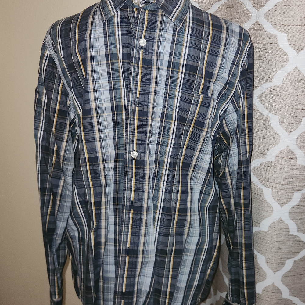 Men's Blue Plaid Shirt